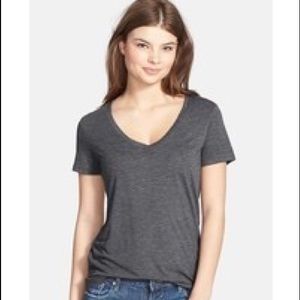 BP Nordstrom V-Neck Short Sleeve Tee Charcoal Grey Small NWOT